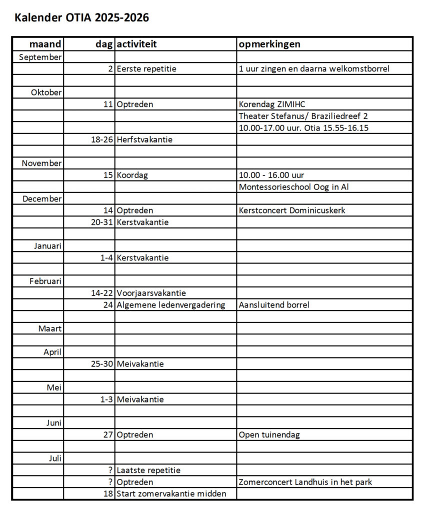 Agenda Otia 2526